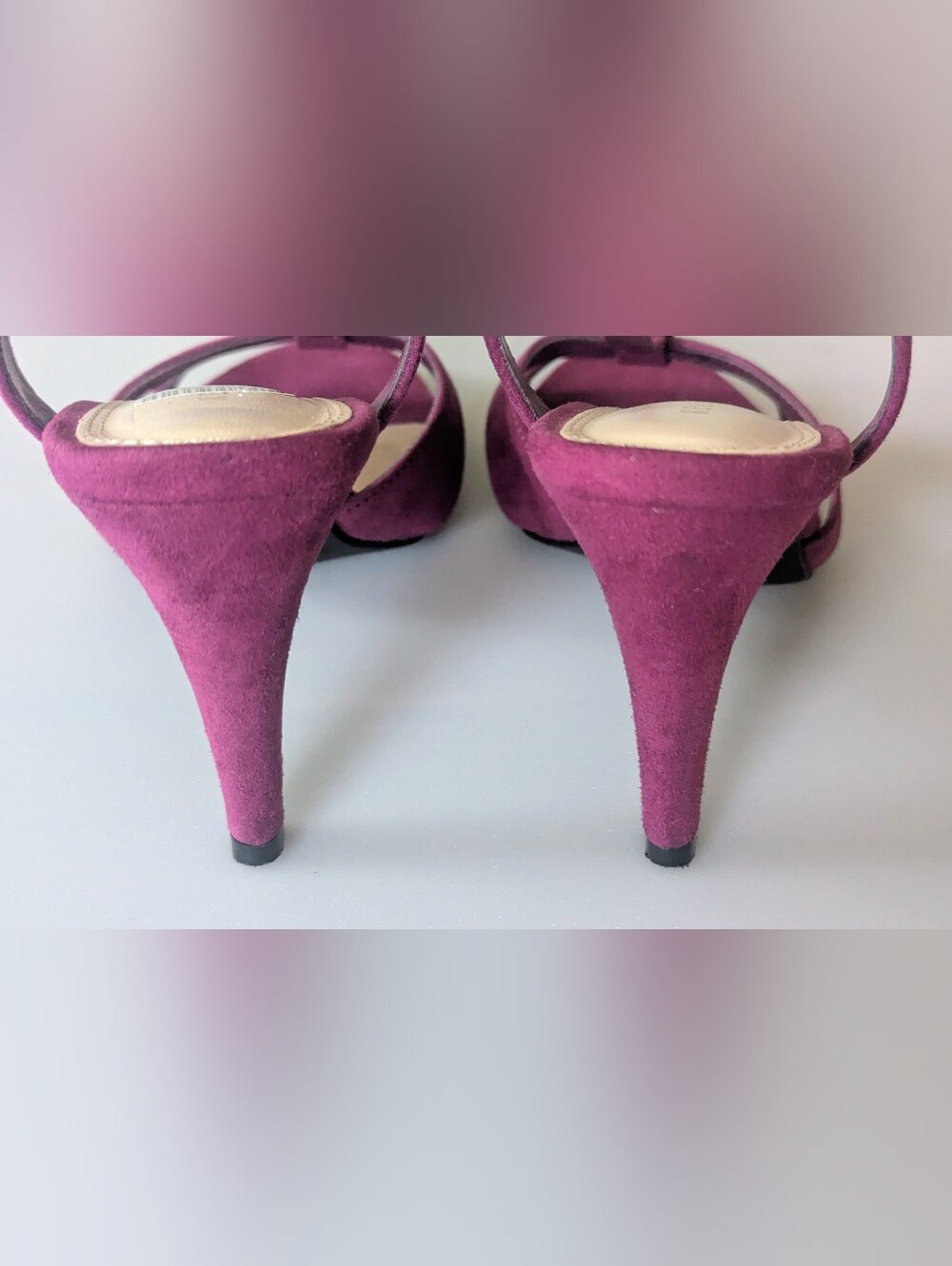 Kelly & Katie Talissa Women's Purple Suede Sandals Heels. Size 6. - Picture 8 of 14